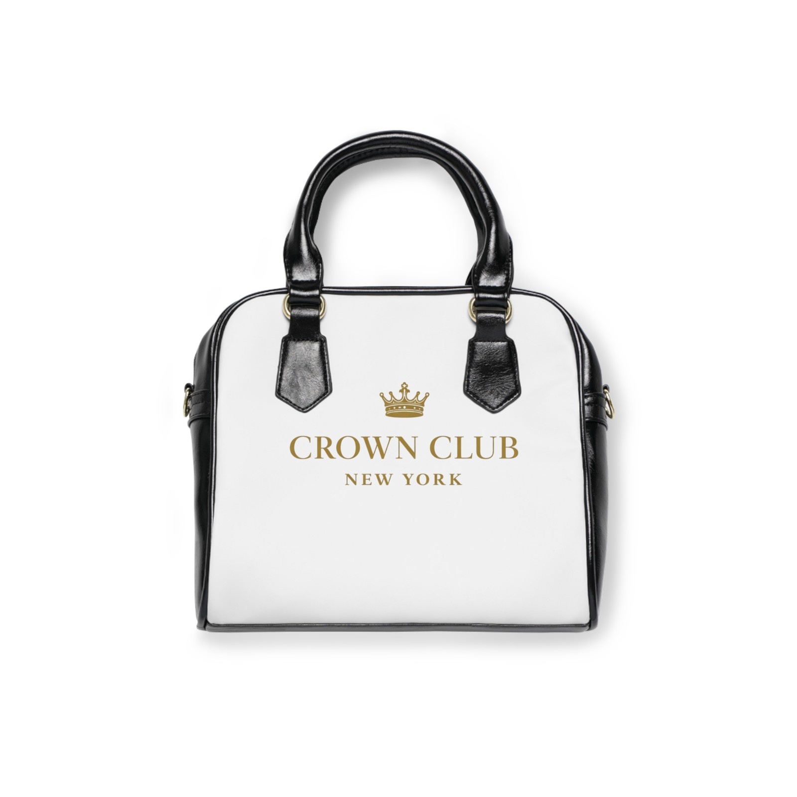 Crown Club New York Shoulder Bag | Gold Crown Logo Handbag