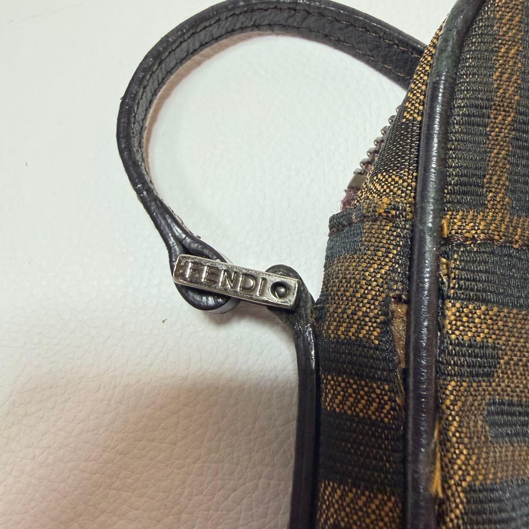 FENDI Square Shoulder Bag Zucca Pattern Sacoche Crossbody 11a