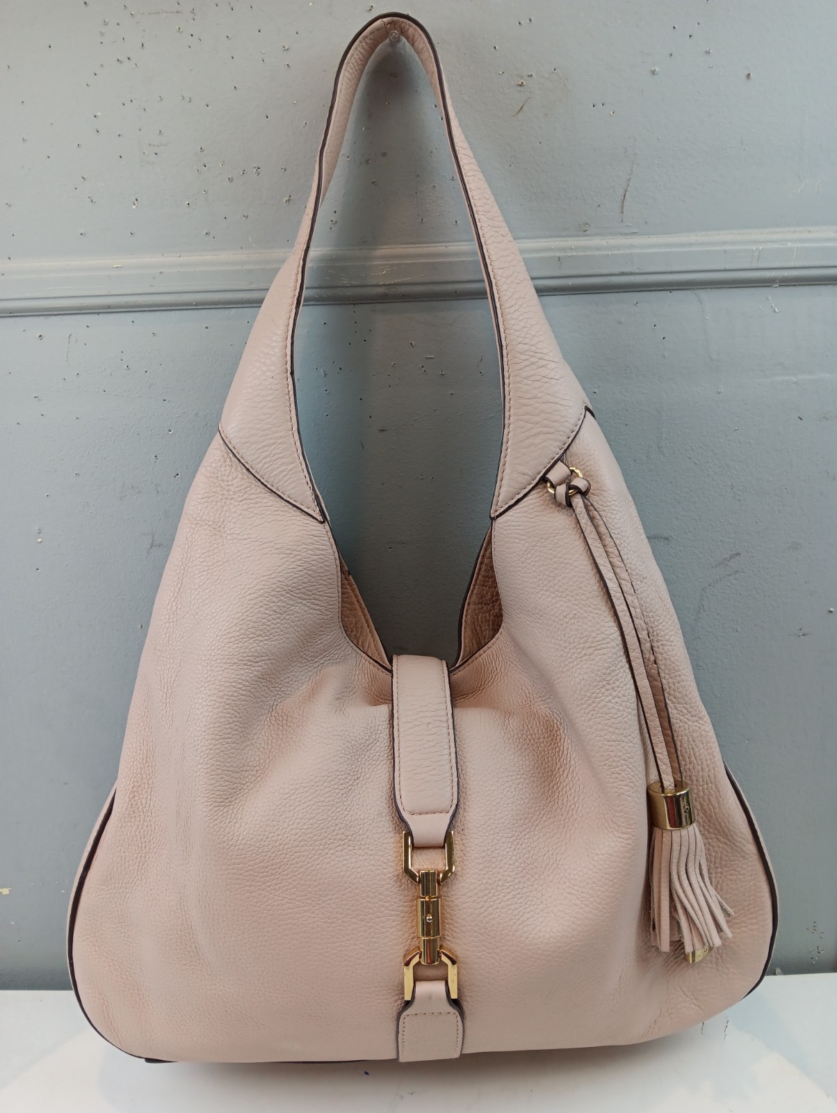G.I,L.I Got it Love It Soft Leather Pink Hobo Shoulder Bag Purse Tassel Charm