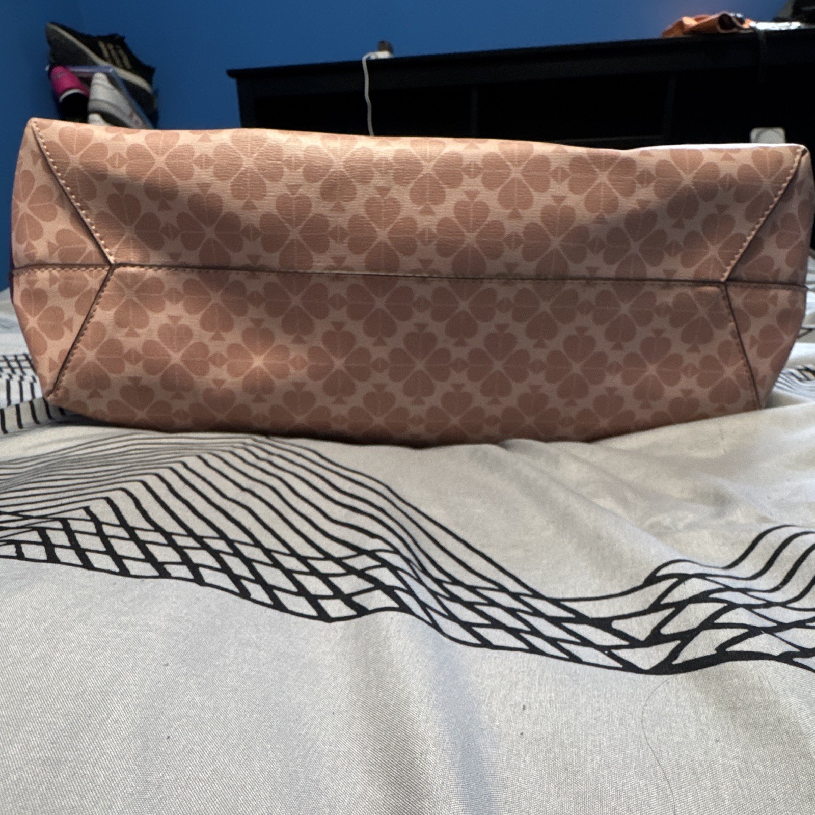 kate spade new york Jerry Monogram Tote Bag w/ Pouch Red Open Top
