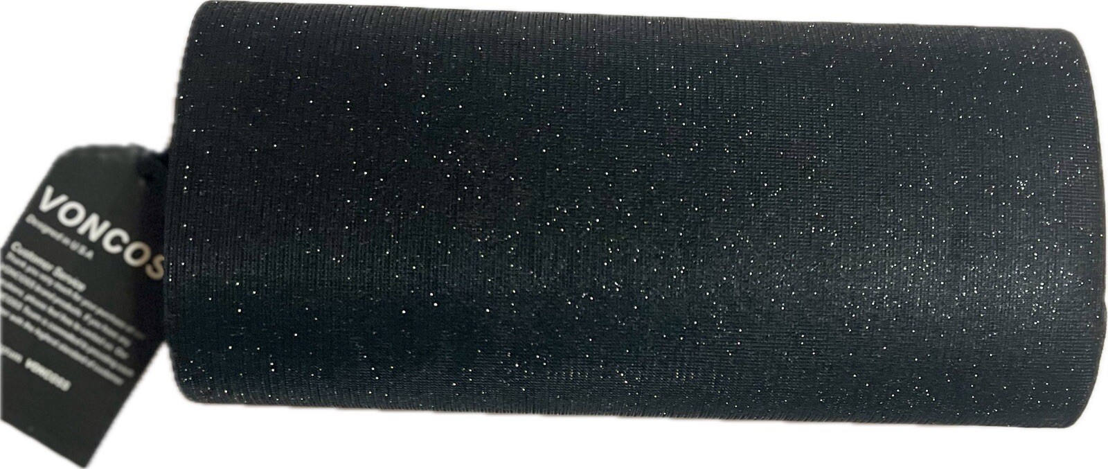 Voncoss Evening Bag Clutch Purse Shimmering Black Snap 23″ Detachable Chain