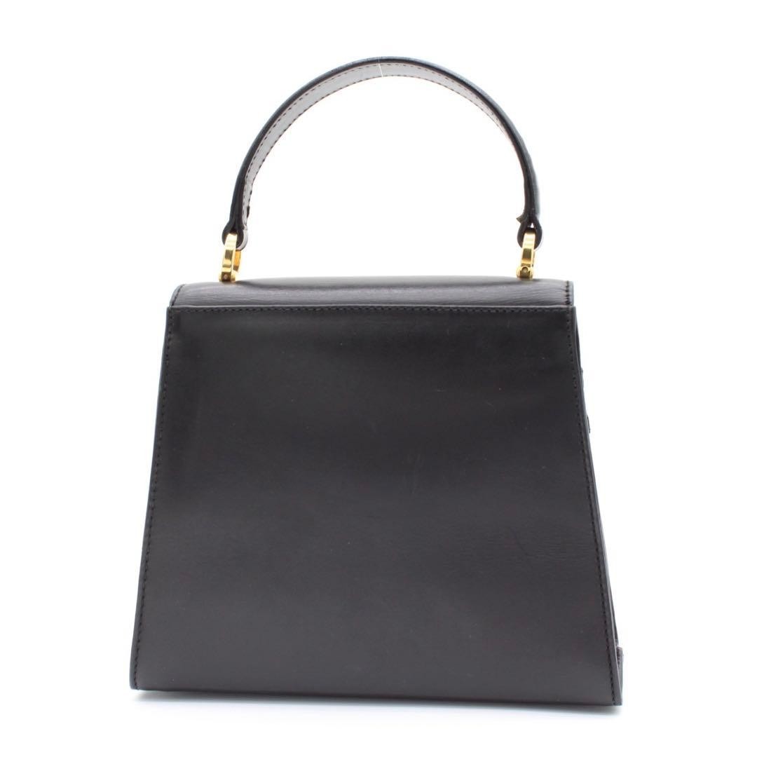 Salvatore Ferragamo Vara Ribbon Vintage 2Way Handbag Leather Black Gold Hardware