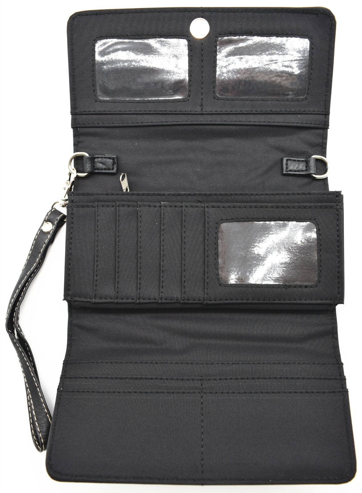 Punk Gothic Skull Crossbone Goth Purse Women Shoulder Bag Crossbody Wallet Black
