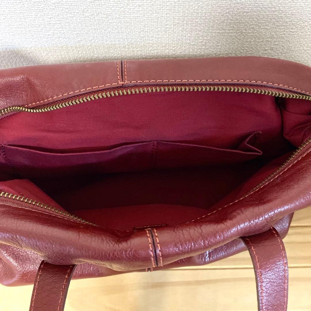 TSUCHIYA KABAN Shoulder Bag Leather Red Vintage Authentic From Japan