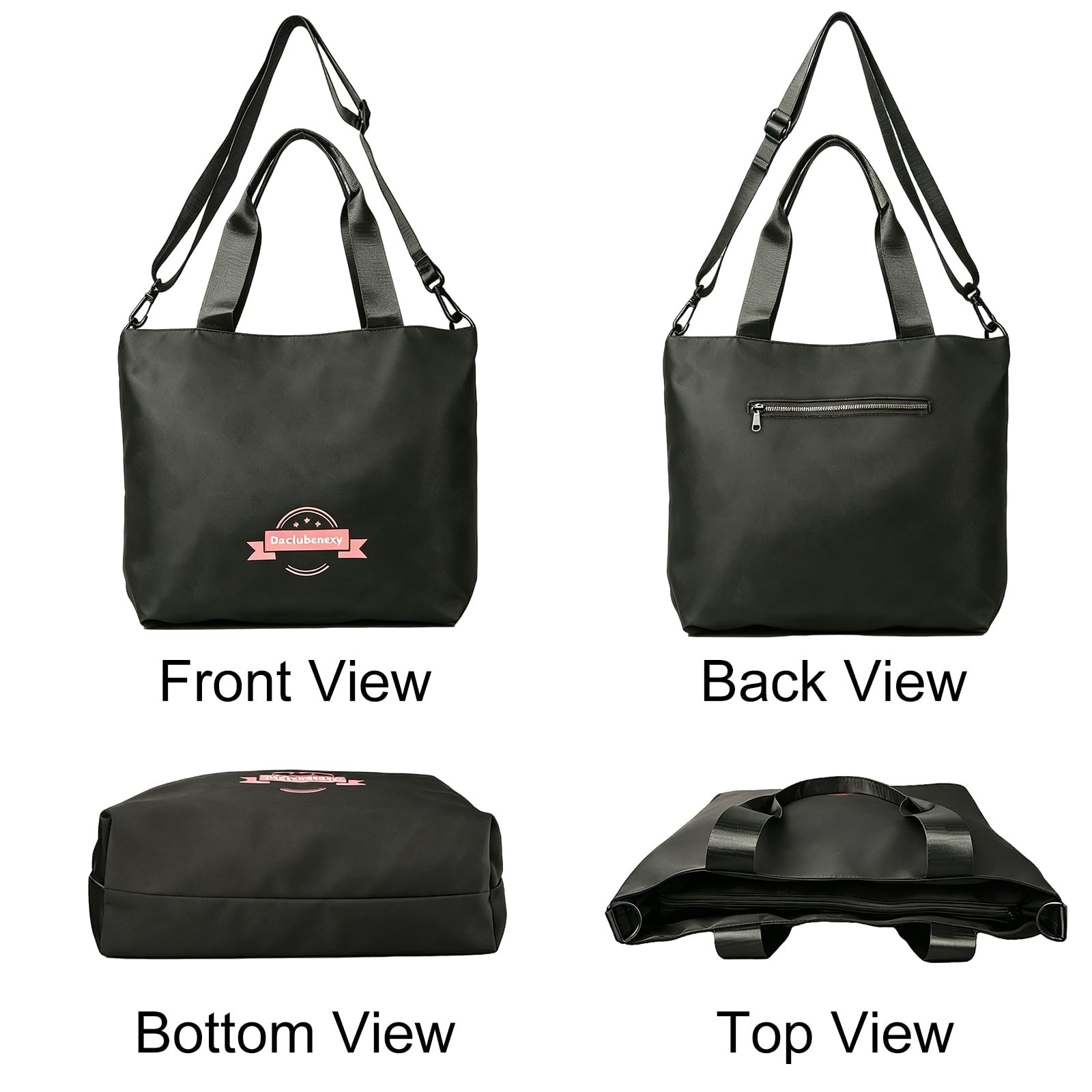 Large Crossbody Bags Ladies 12 inches x 11.5 x 4.5 inches, Black