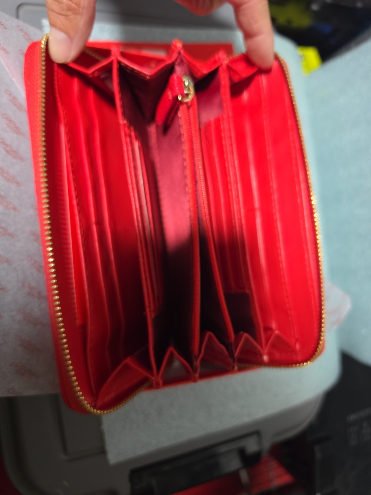 Mario Valentino Rosso Poliuretano Donna Portafoglio.