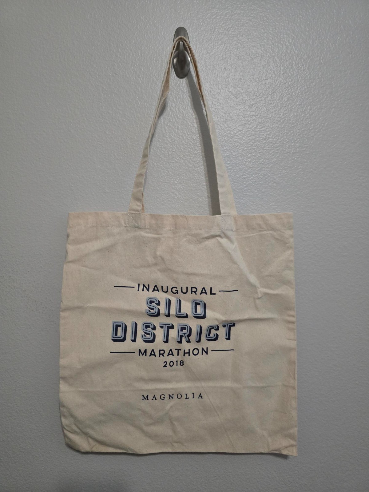 Magnolia Inaugural Silo District Marathon 2018 Natural Tote Bag New Free Ship