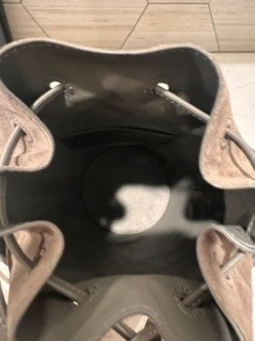 NWT Brunello Cucinelli Metallic Leather Bucket Bag Pewter