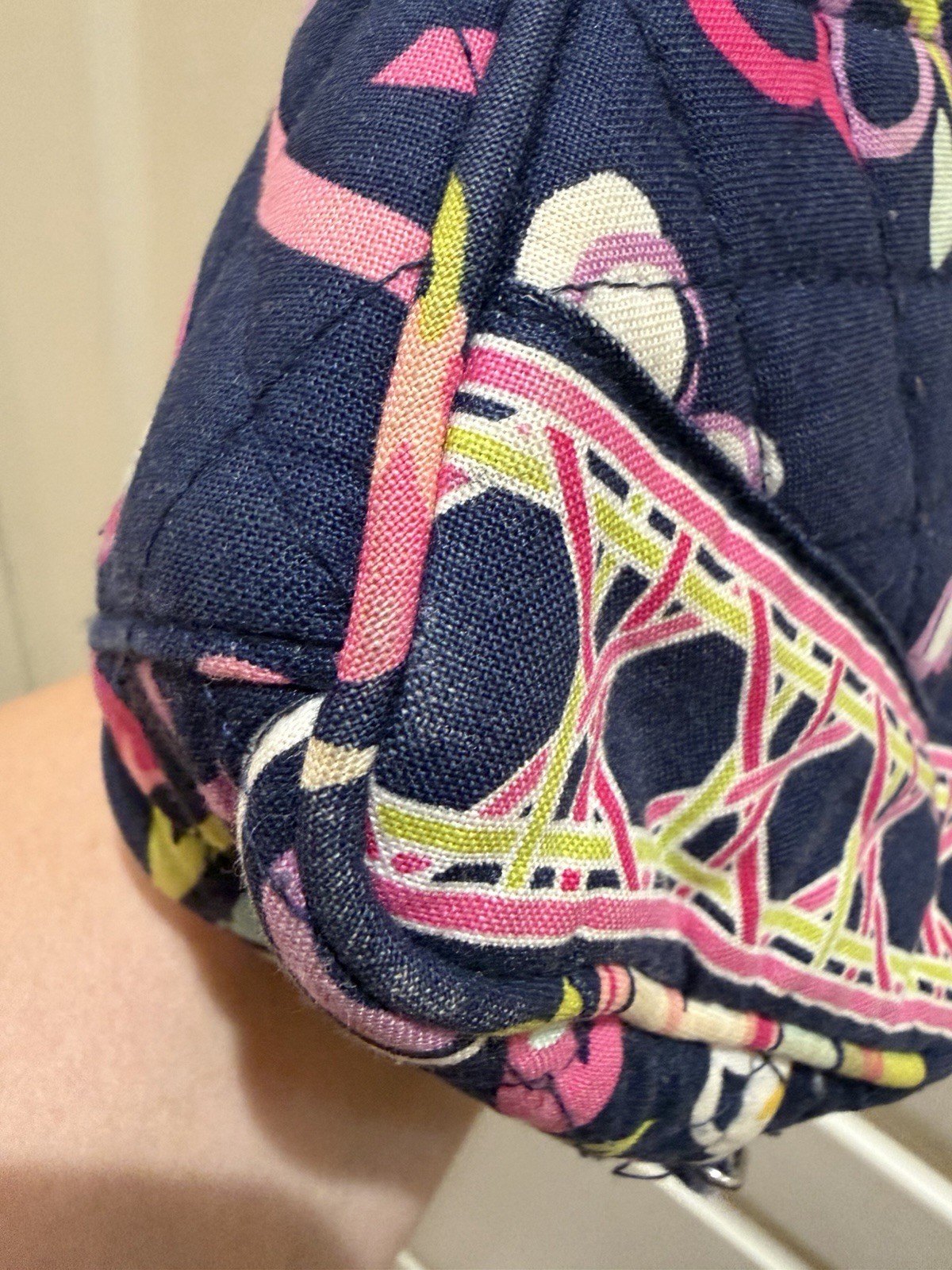 Quilted Vera Bradley Mini Chain Crossbody Bag Retired “Ribbons” Print