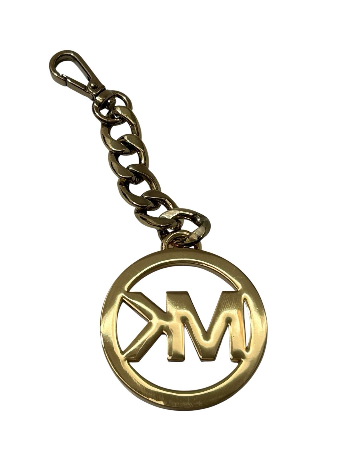 MICHAEL KORS “MK” Gold Tone SIGNATURE LOGO Key Ring/Fob Charm
