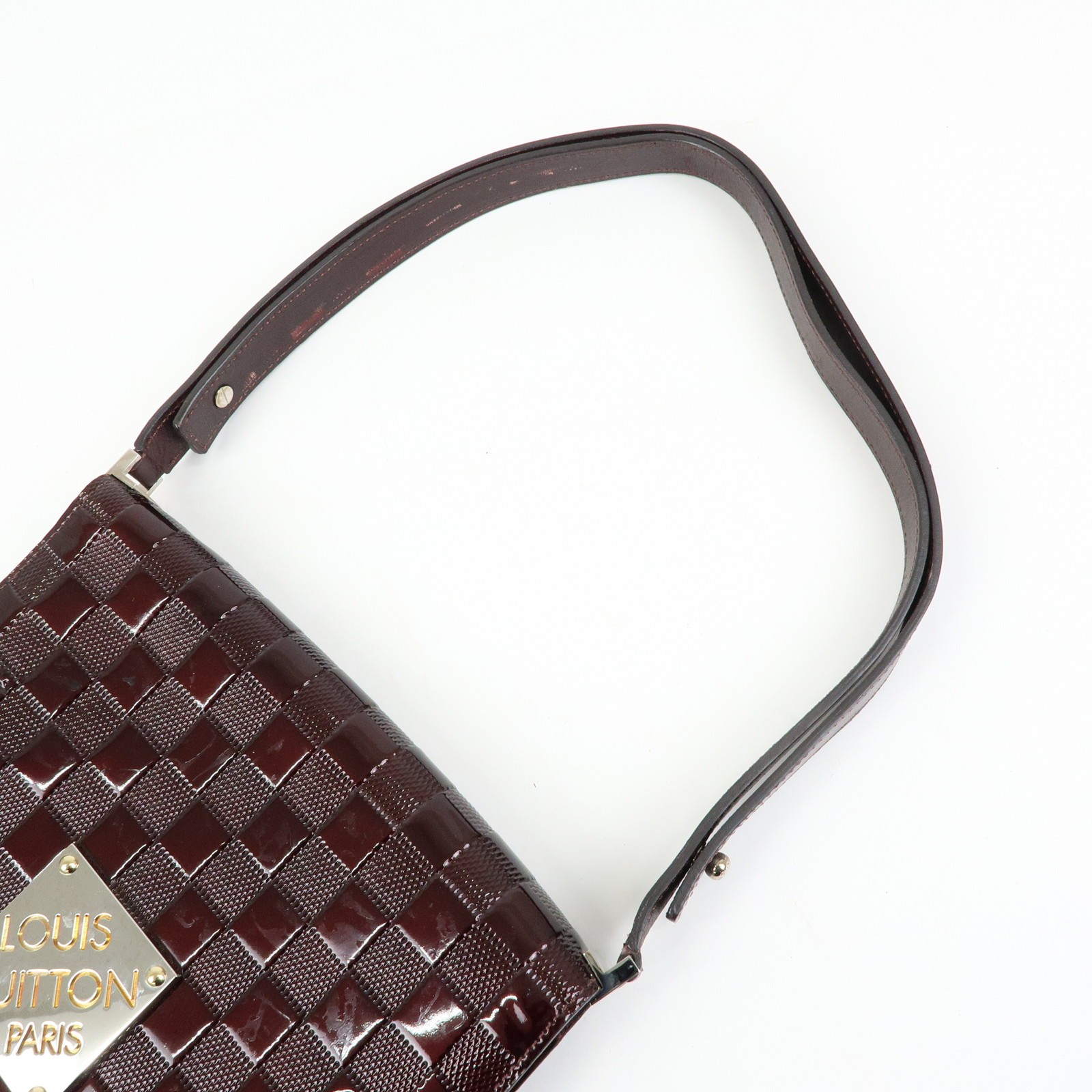 Louis Vuitton Damier Vernis Cabaret Shoulder Bag Bordeaux M92124 Auth Used F/S
