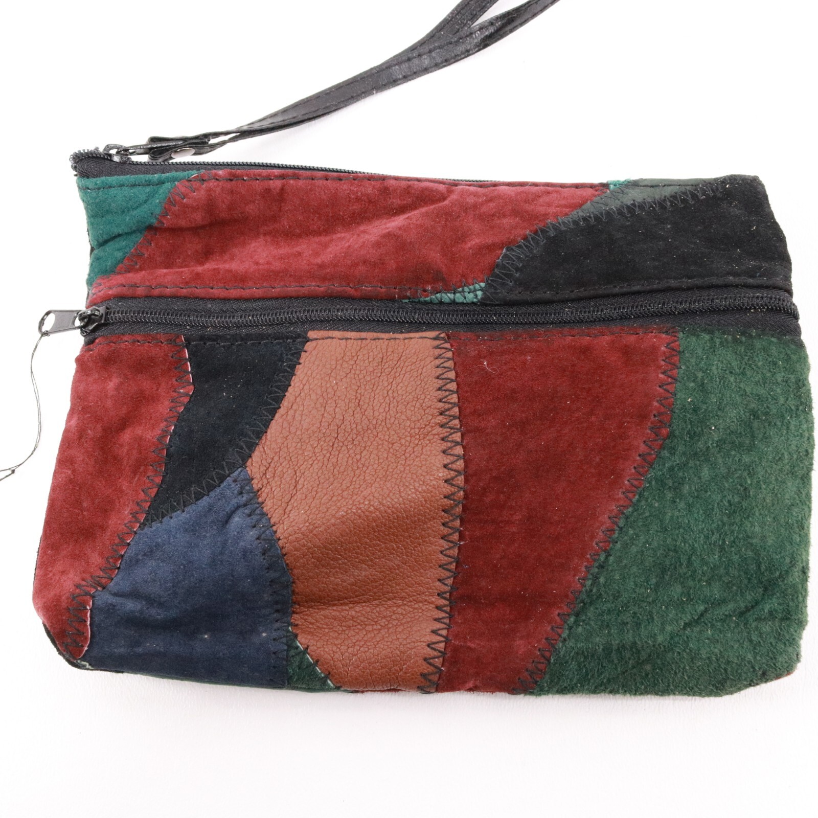 Mac Swed Leather Handbag Women Mini Multicolor Suede Patch Purse Clutch Bag