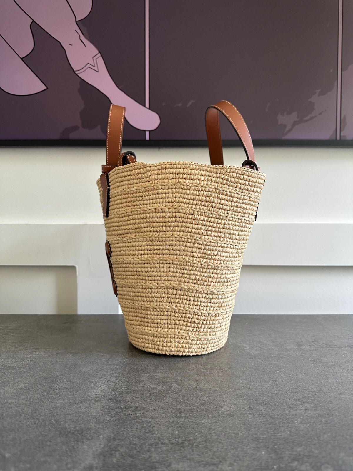 New Celine Triomphe Raffia Panier Bag Tote