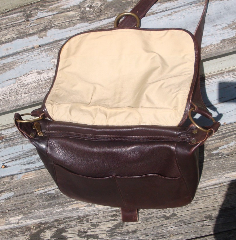 COLOMBIAN LEATHER Chestnut Brown Large Shoulderbag Tote Boho Hobo Messenger Bag