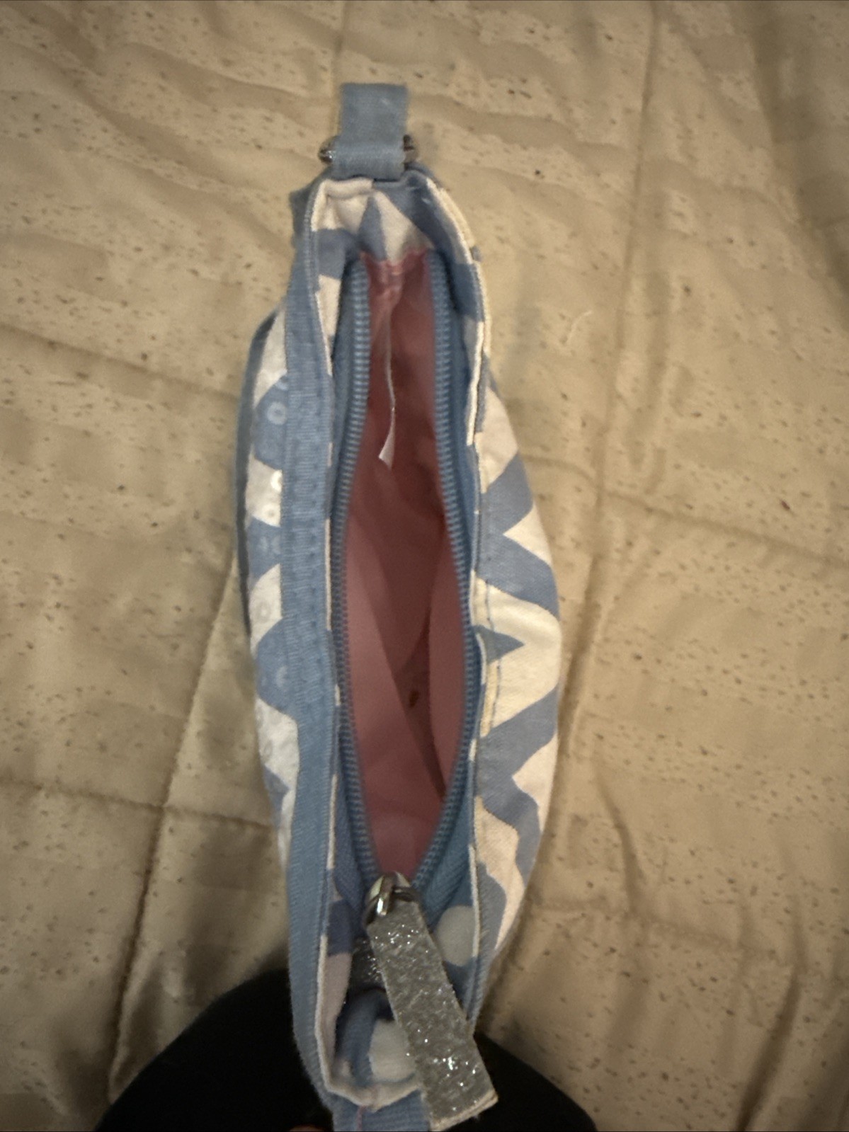 Small Blue & White Pattern Sequence Bag