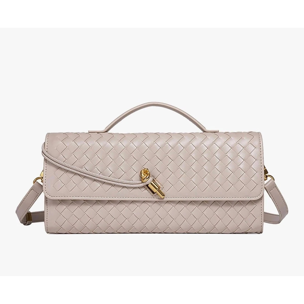 Few Moda East West THEIA Clutch with Crossbody Strap Cream Brand New in Bag