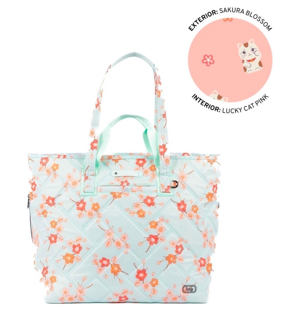 SOLD OUT! Sakura Blossom NWT Lug Ferry XL Expandable Tote Bag