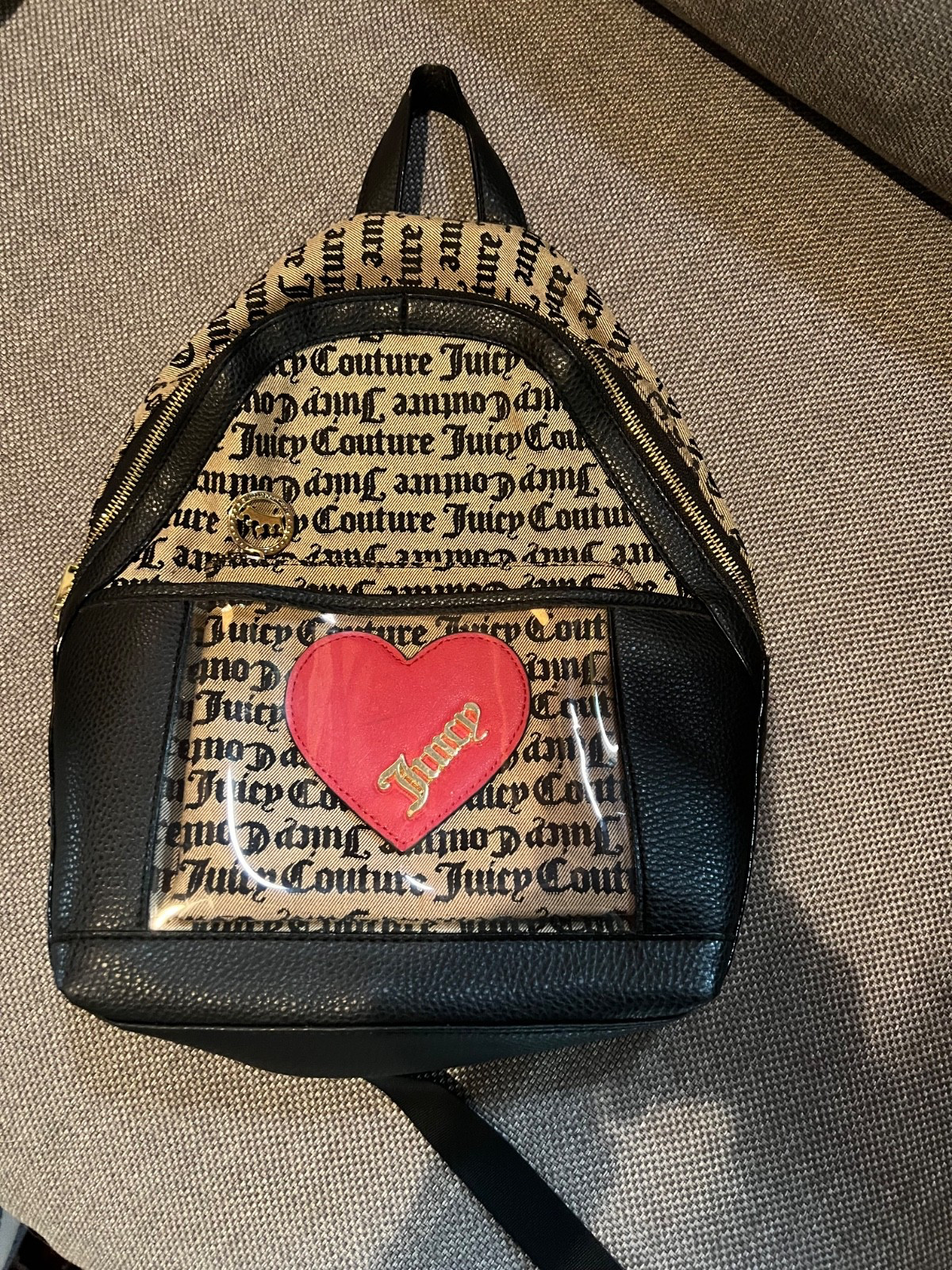 Juicy Couture logo backpack with pouch