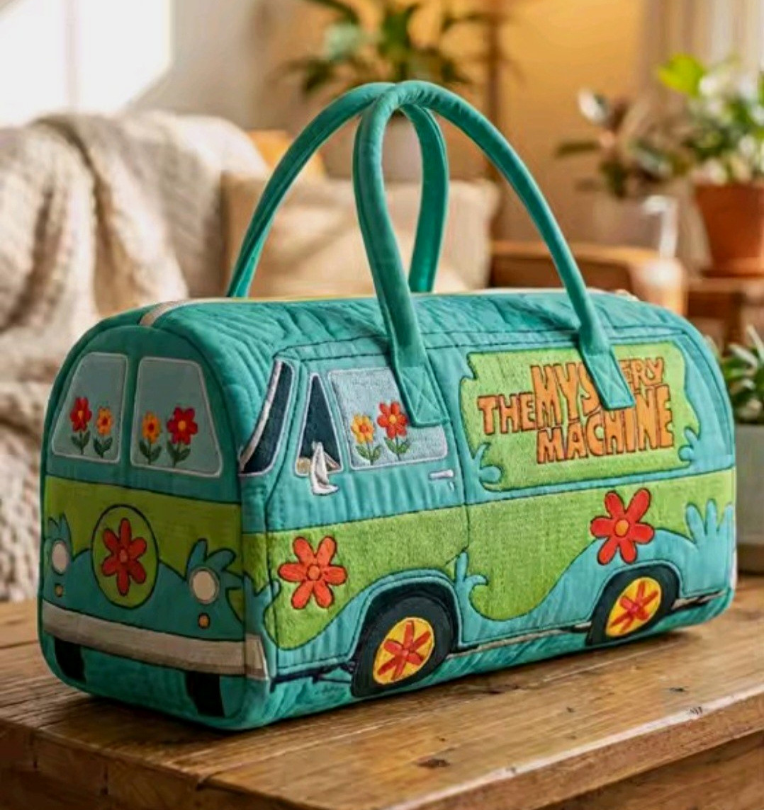 Super Trendy Unique Scooby Doo The Mystery Machine Van Bag Handmade Duffel Cool