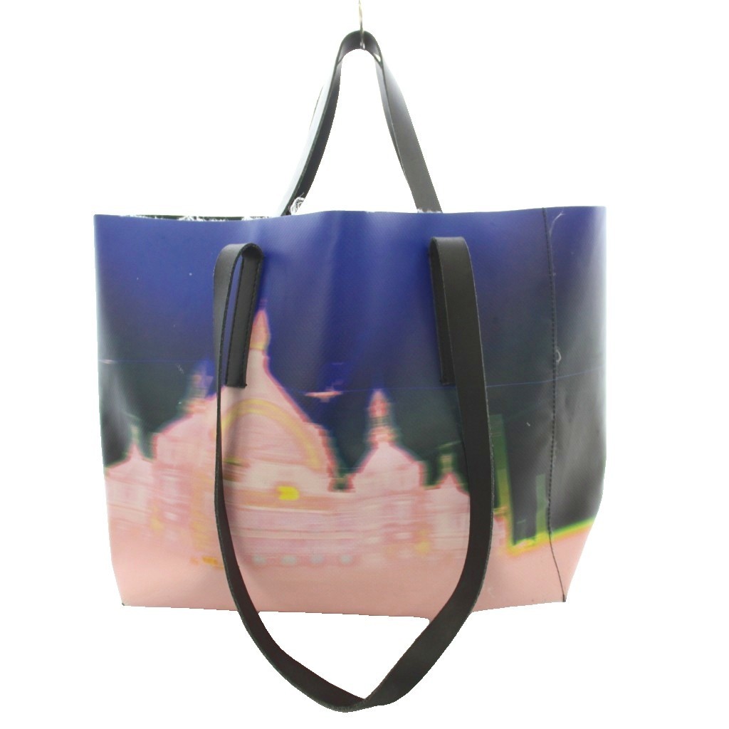 Dries Van Noten Tote Bag PVC Blue Pink 11.8in x 5.9in Used B Condition