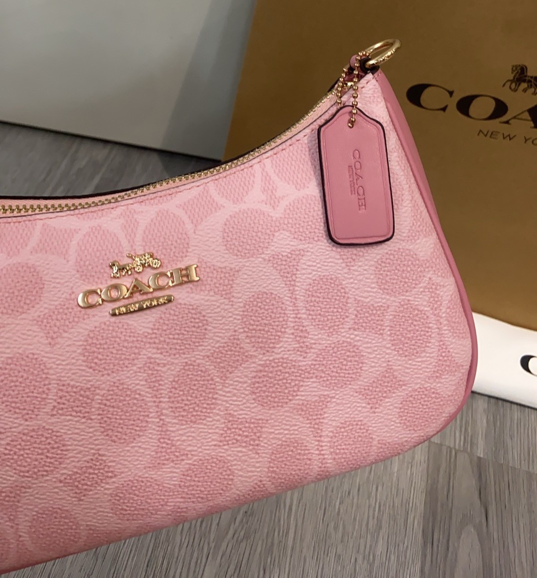 Coach Teri Shoulder Bag In Signature Canvas CV933 Dusty Pink
