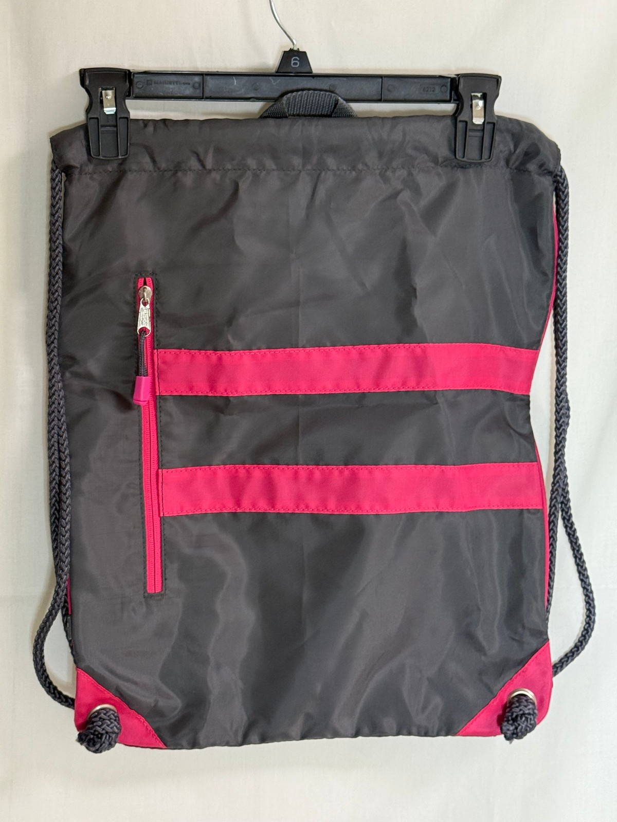 NWT FUEL Waterproof Drawstring Pouch Bag – Gray & Pink – 18″ x 14 3/4″ – New