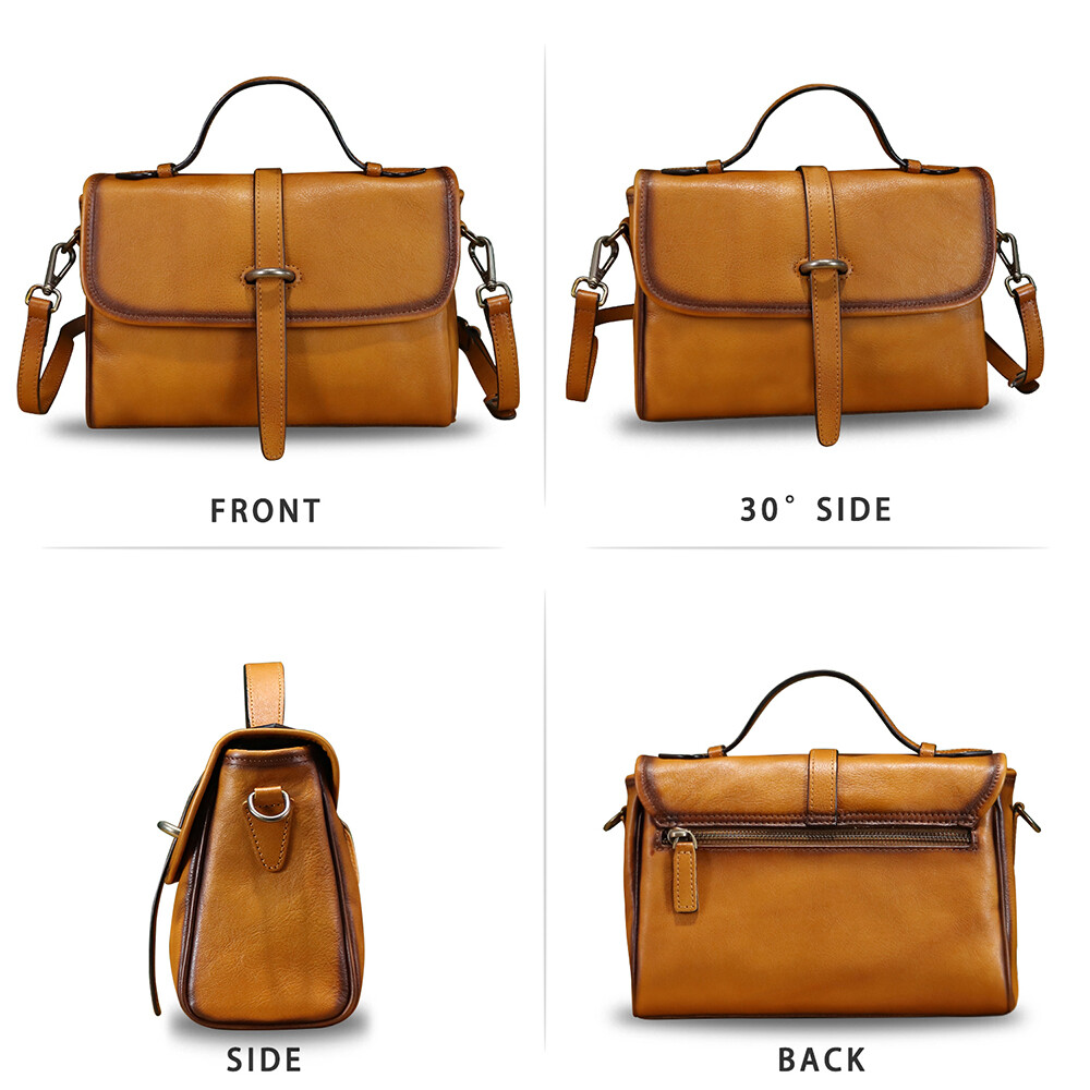 Genuine Leather Shoulder Bag Handbags Women Vintage Leather Crossbody Bag Purses