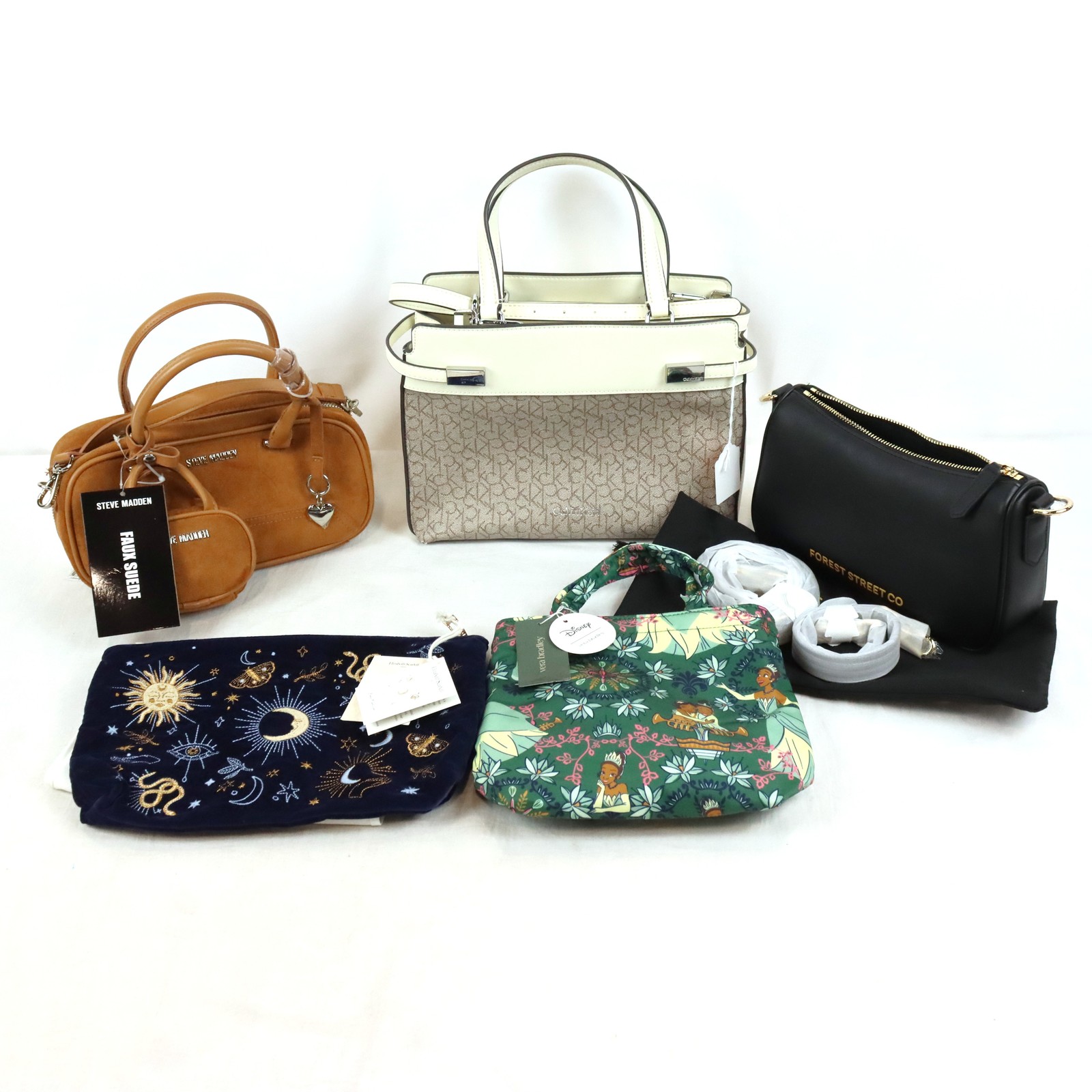 Steve Madden, Calvin Klein & More Assorted Hand/Shoulder/Makeup Bags Lot of 5