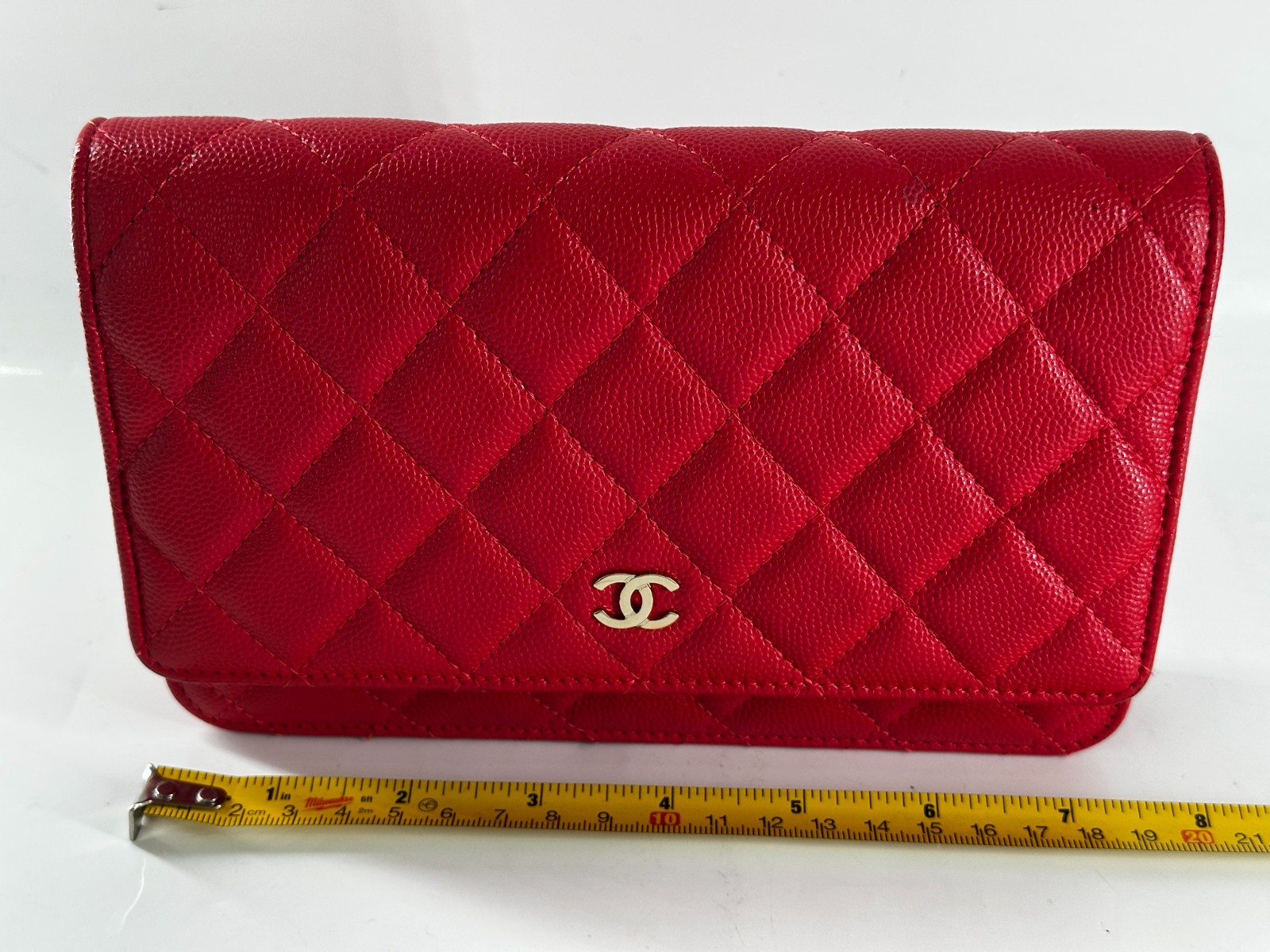 CHANEL WOC Wallet On Chain Caviar Red
