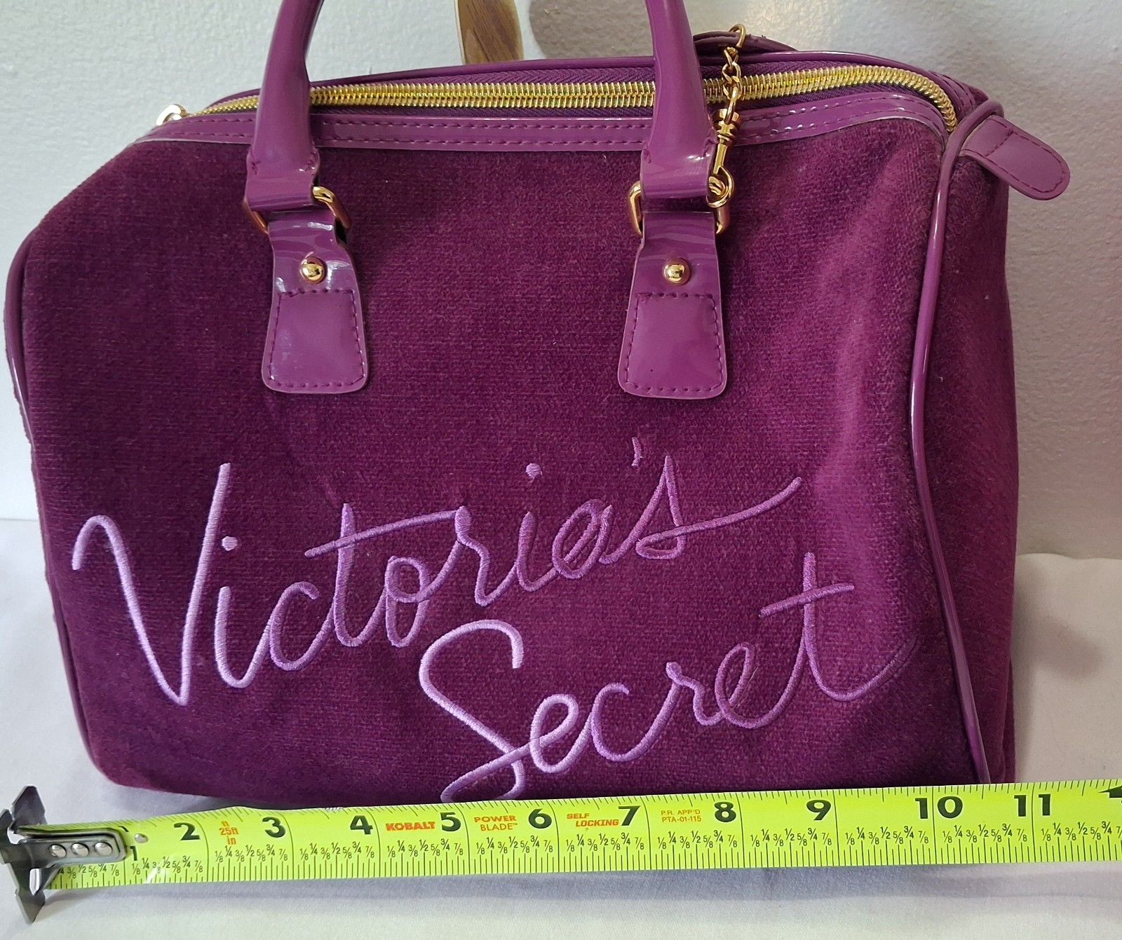 Victoria’s Secret Bag Lot of 2 Purple Velvet Satchel Pink Sequin Tote Handbag