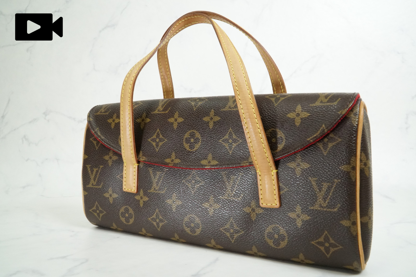 [AB Good] Louis Vuitton Monogram Sonatine Handbag M51902 Brown Canvas Authentic