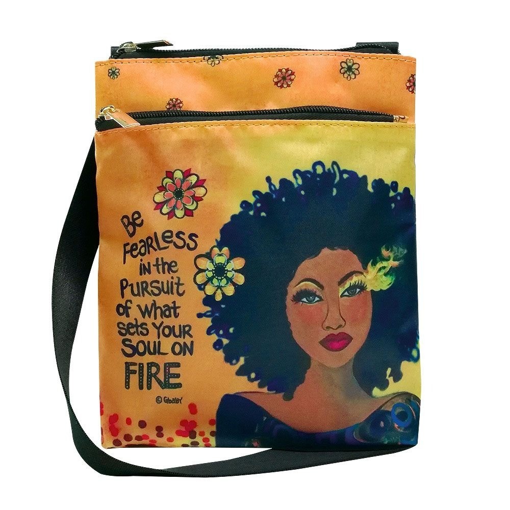 Soul on Fire African American Woman Crossbody Travel Purse ~ Sylvia Gbaby Cohen