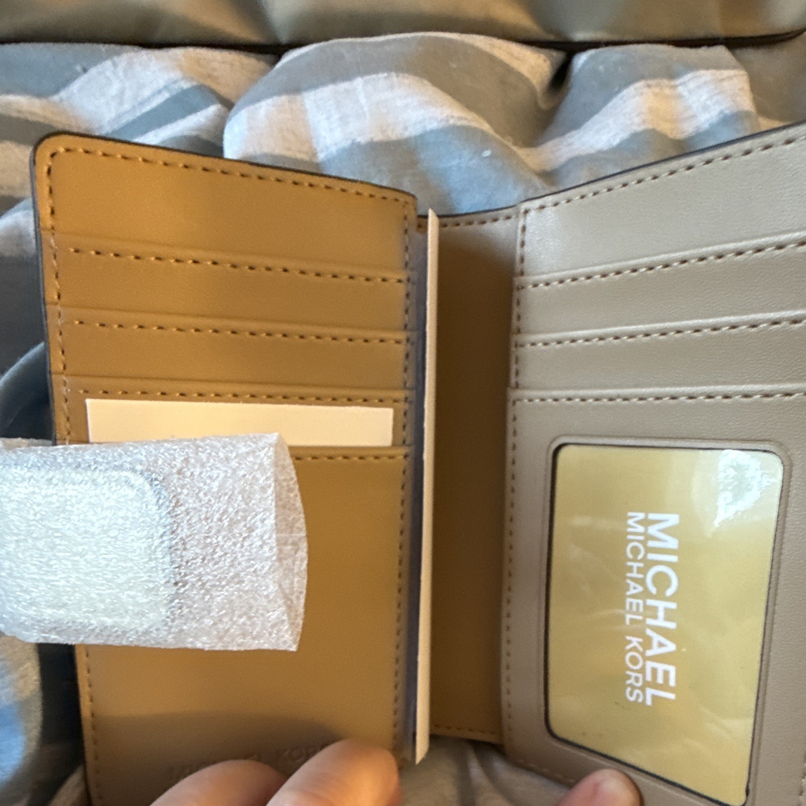 Michael Kors Jet Set Travel Medium Pale Gold Monogram Zip Tote w/ Wallet