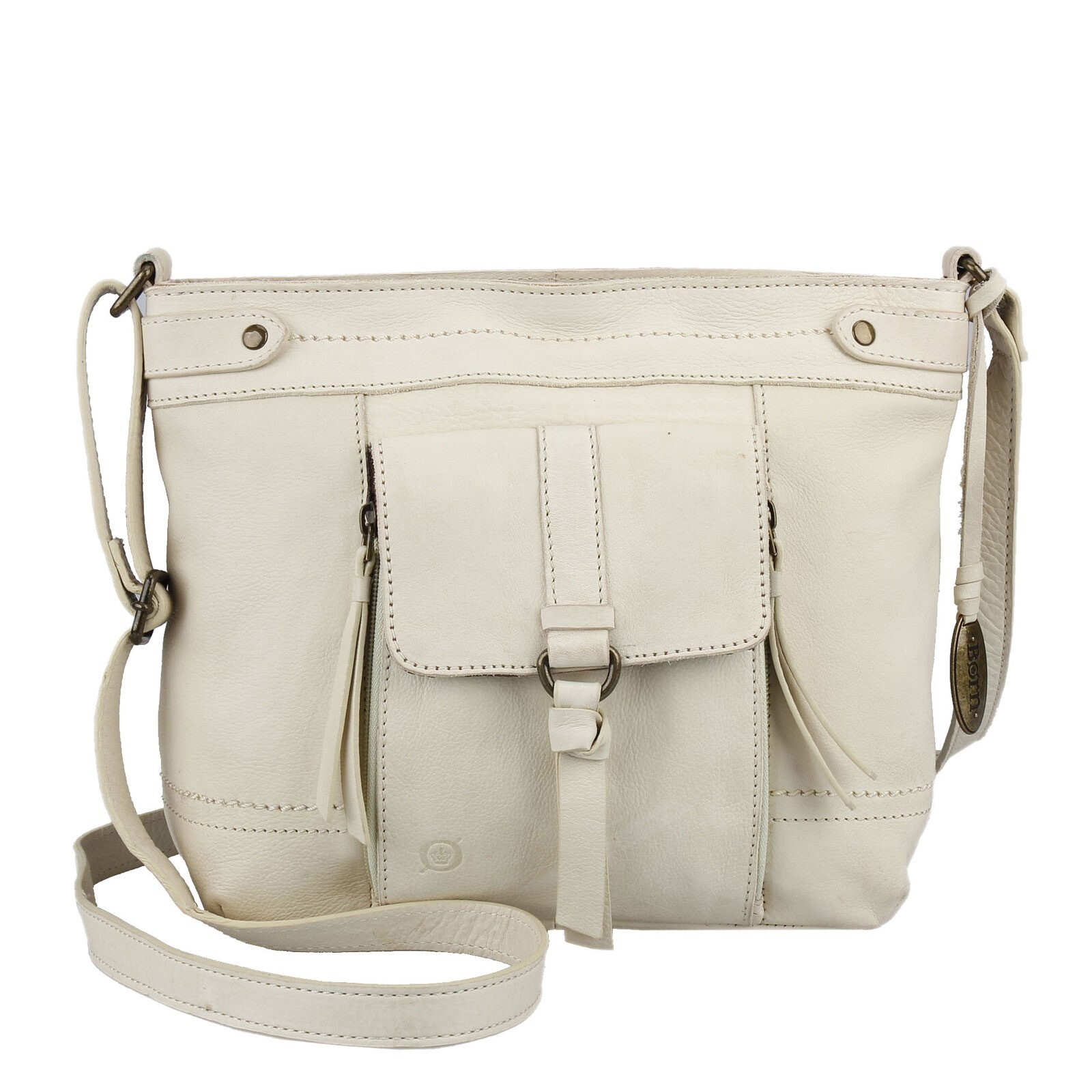 Born X2803 Womens Bone Farrell Organizer Crossbody Bag 9x4x9 in