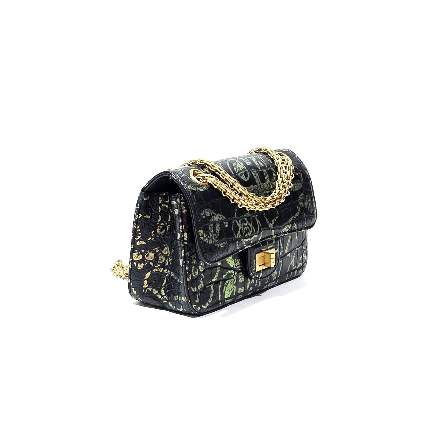 Chanel 2.55 Reissue Black/Gold Grafitti Bag GHW 20x10x8cm SN: 28203957