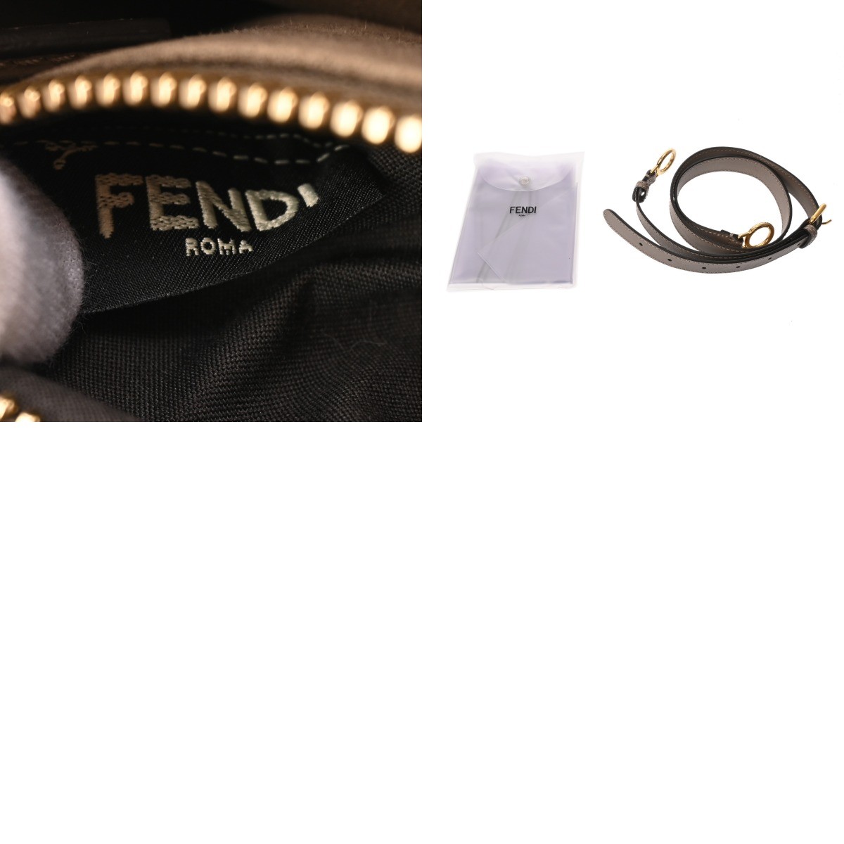 Fendi 8BN290-3ZL-159-0501 Handbag Leather Gray #WB2300