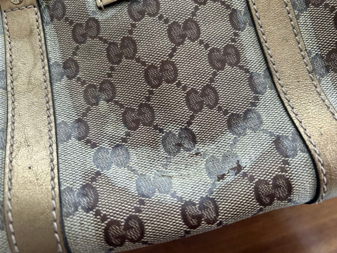 Authentic GUCCI Mini Boston Bag Gold 23cm x 14cm x 9cm Damaged **Optimized eB