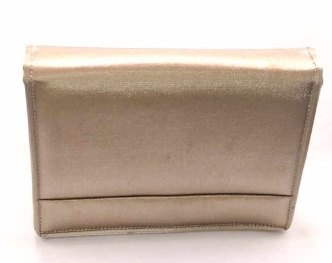 Vintage Stuart Weitzman Delicate Gold Convertible Clutch Purse /w Dust Bag + Box