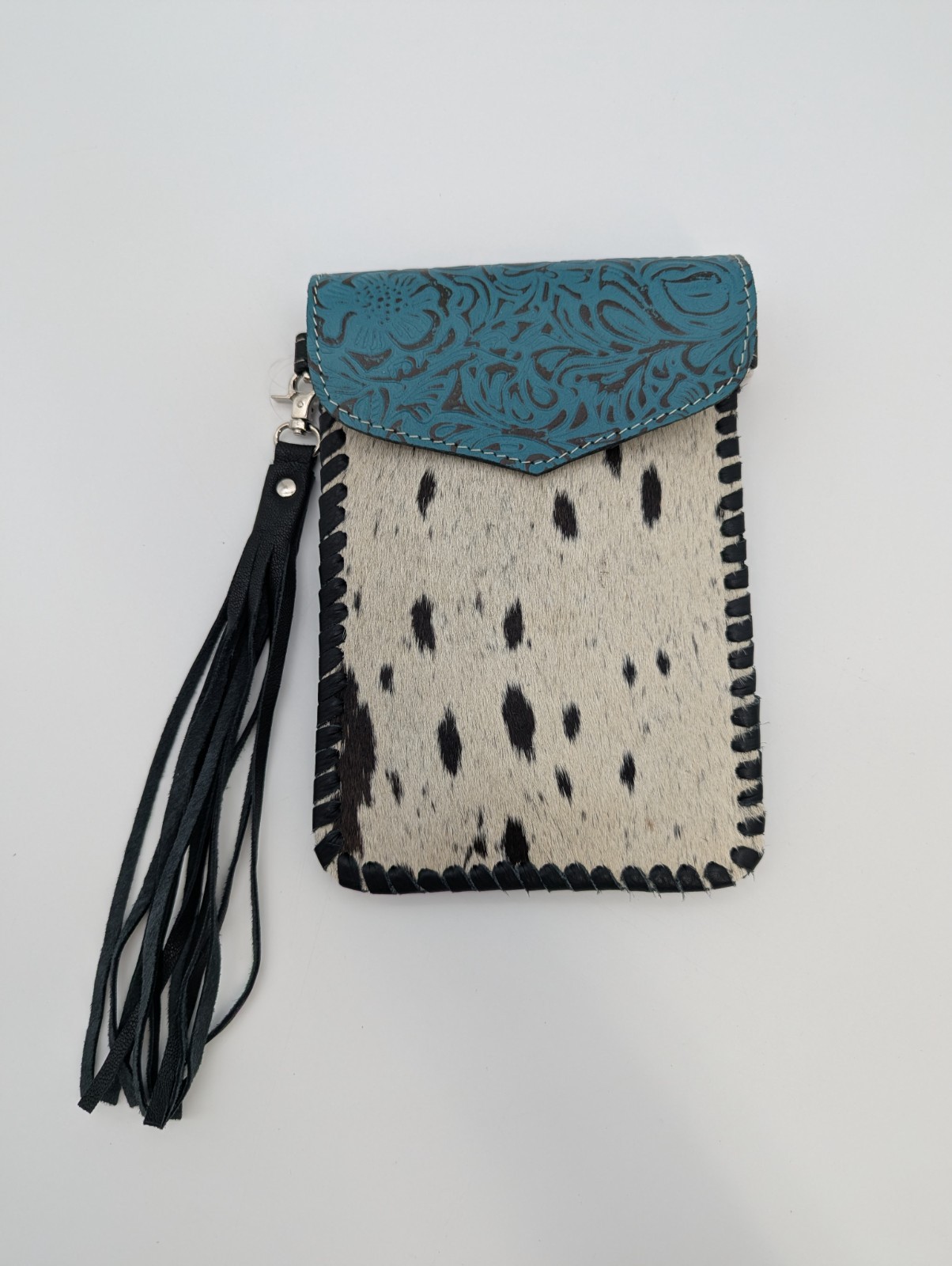 Boho Ranch Shop Western Tooled Leather Phone Holder Crossbody Bag