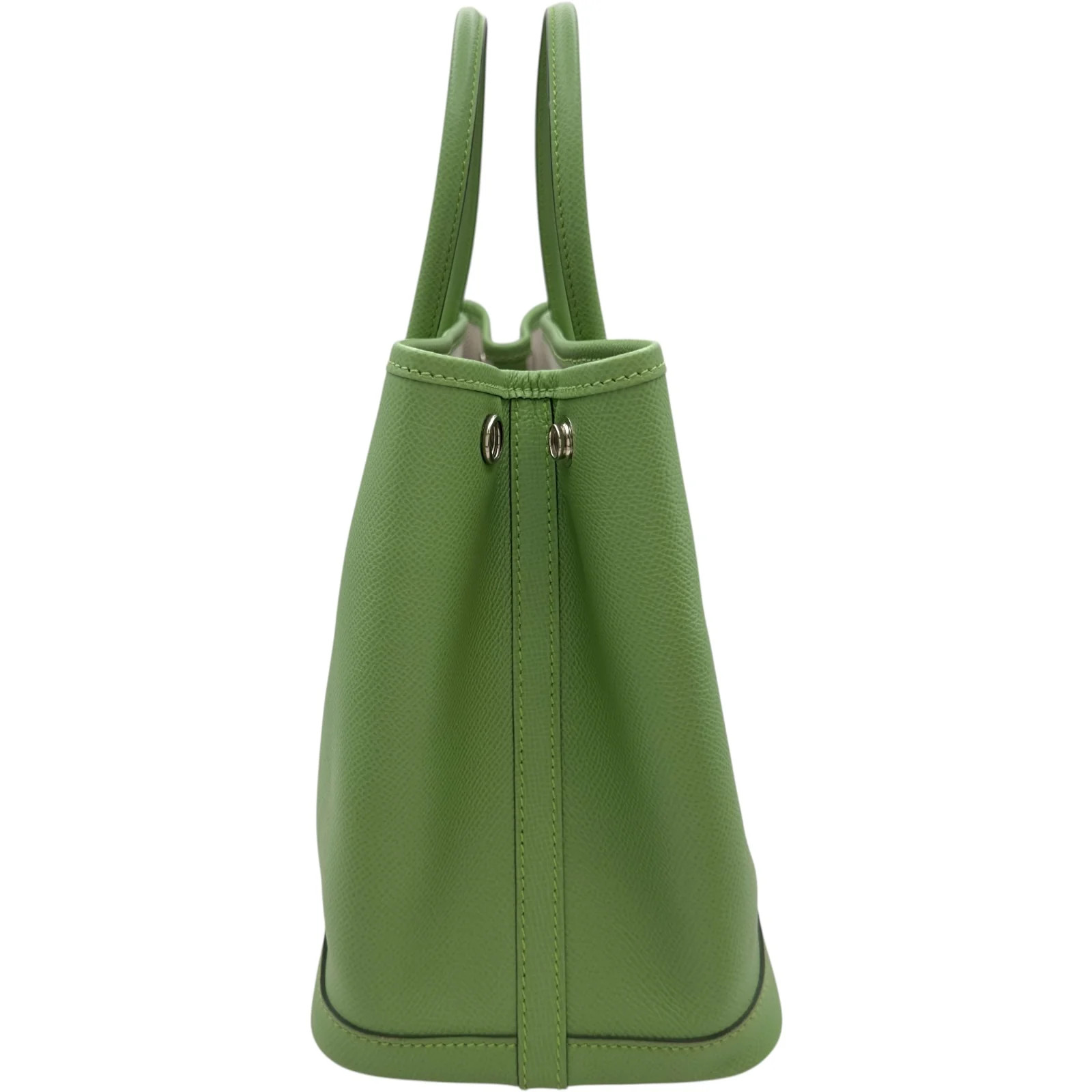 HERMES Garden Party TPM Green Epsom Leather Tote Z Stamp #OKB1415