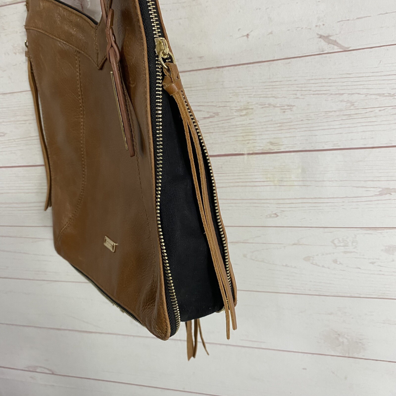 Joes Jeans Boho Tassel Shoulder Bag Purse Brown Small/Medium Brown Faux Leather