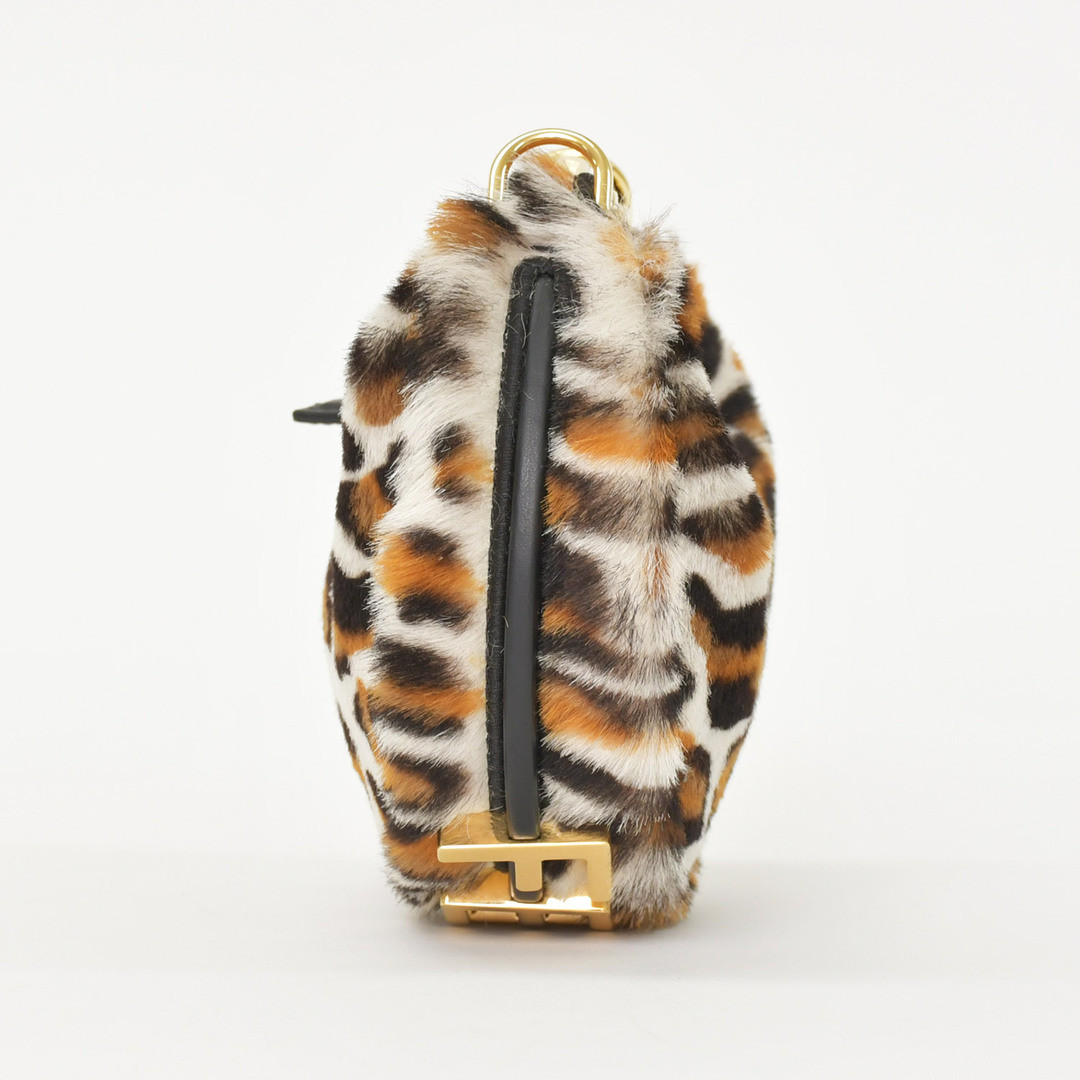 FENDI Graphy Mini 7AS089 Ponyhair Leopard Handbag White Brown GHW Italy NM Authe