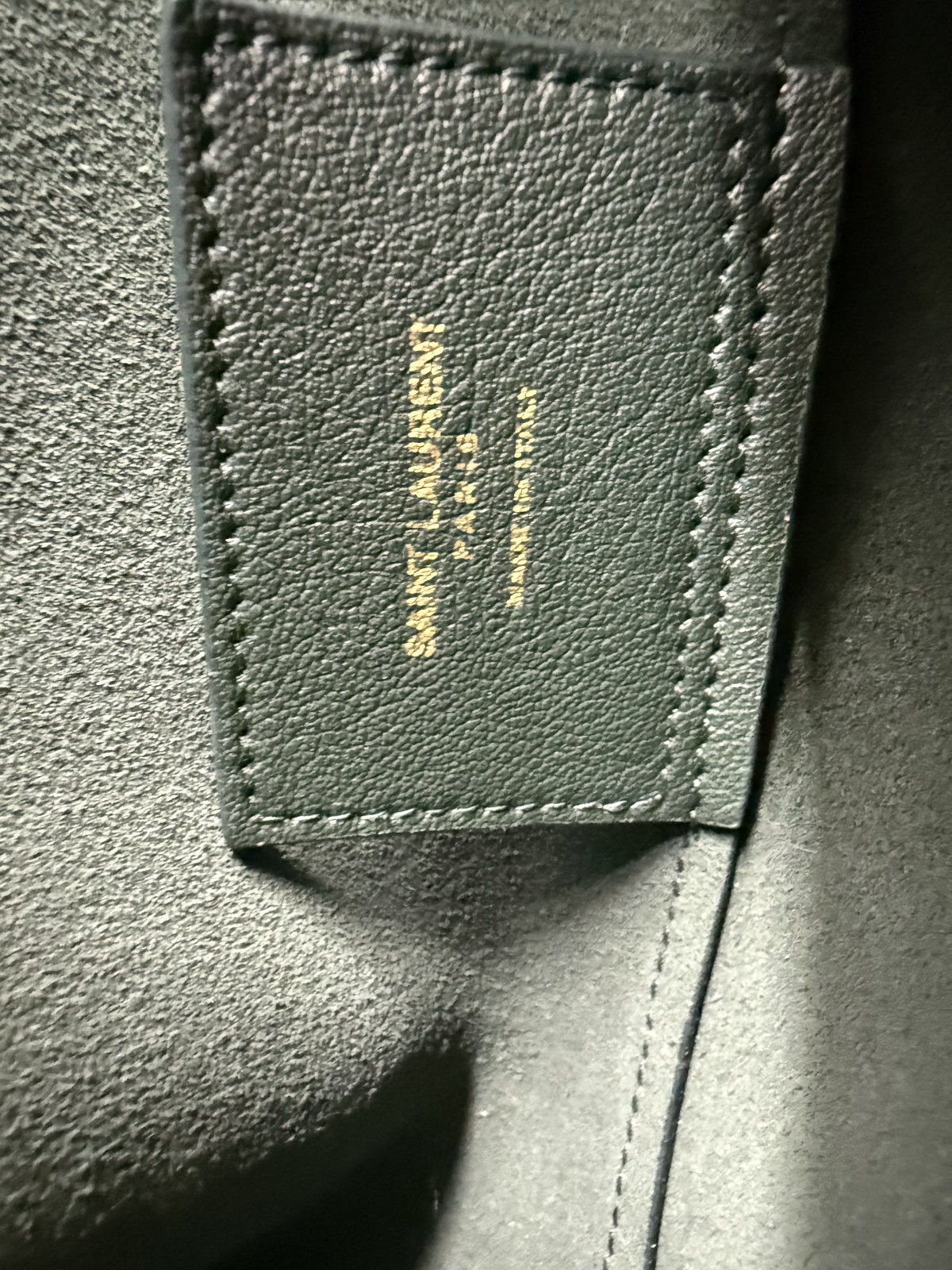 Saint Laurent Shopping East West Tote Green Leather Charm Box Dust Bag