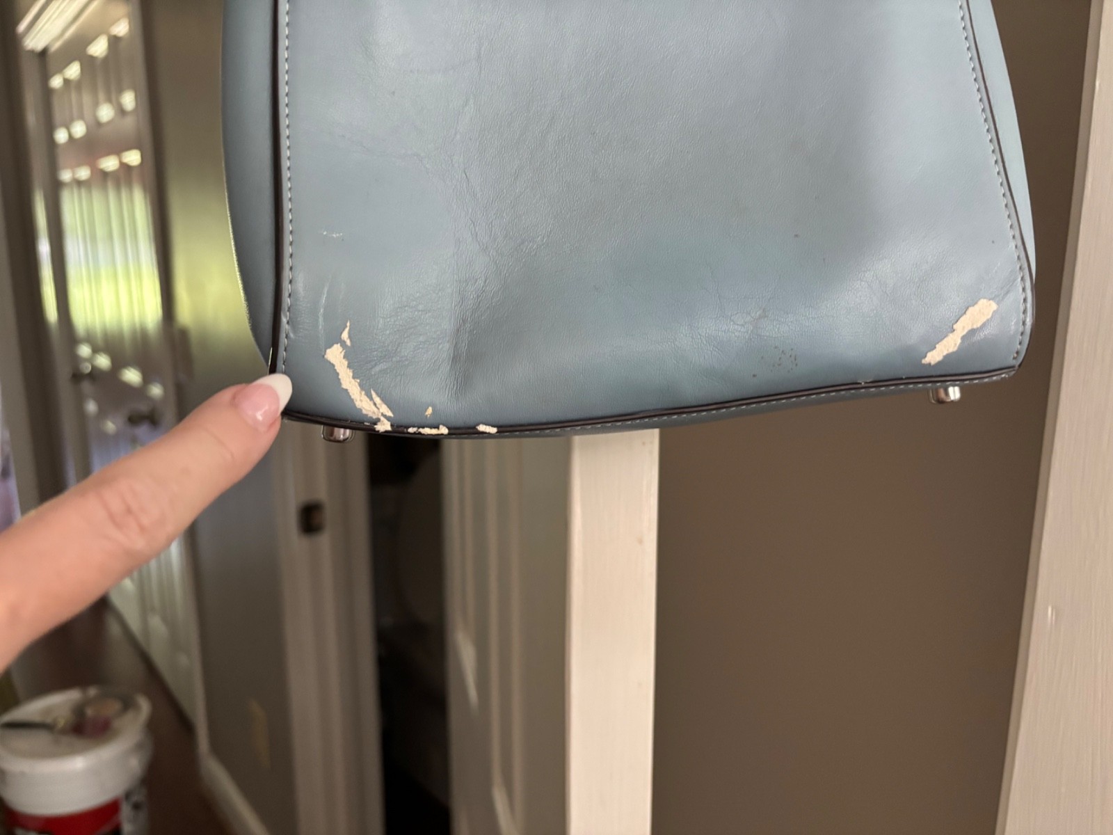 coach light sky blue purse