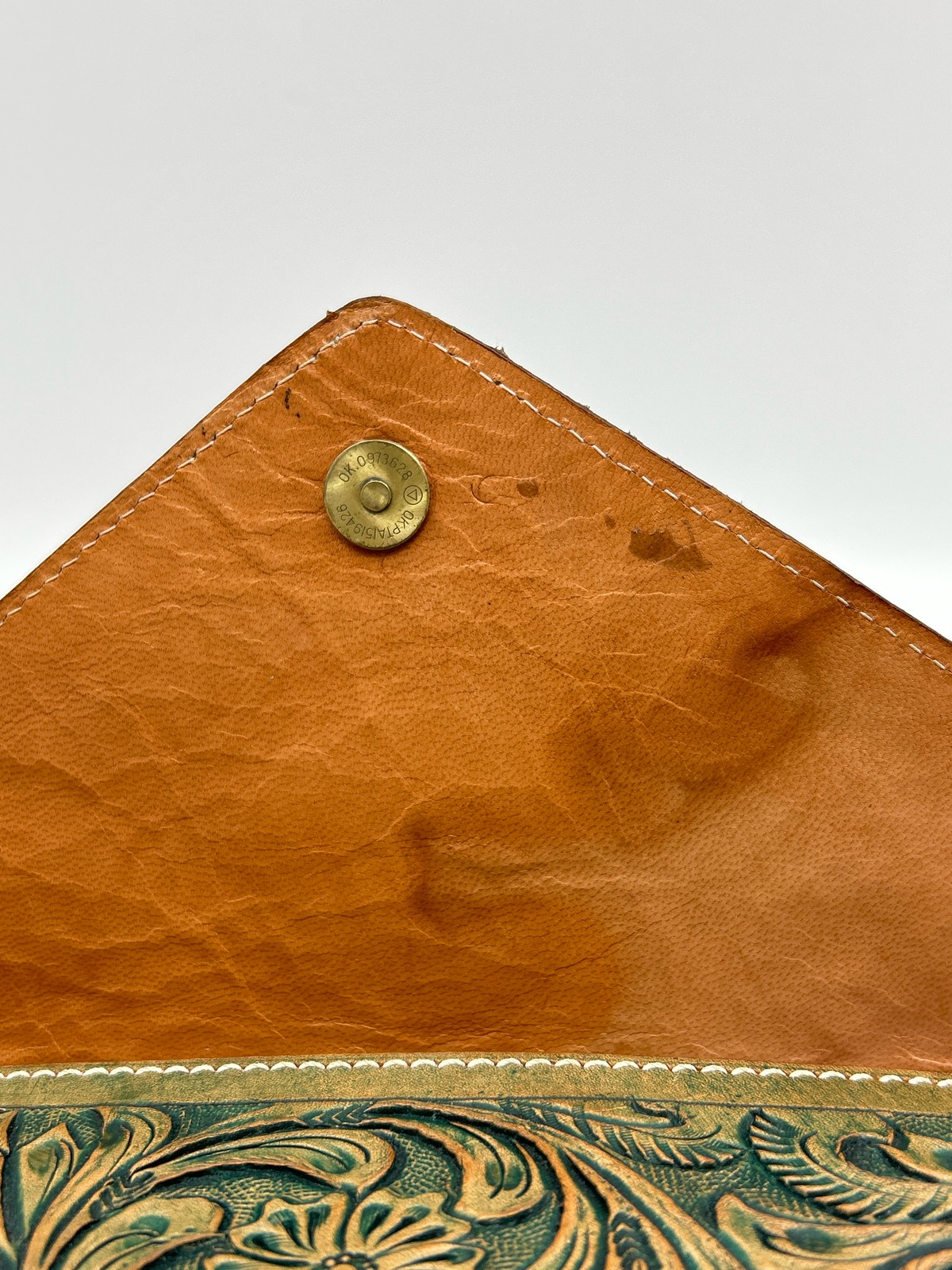 American Darling Tooled Leather Purse Tan Women Clutch Crossbody Distress Fringe