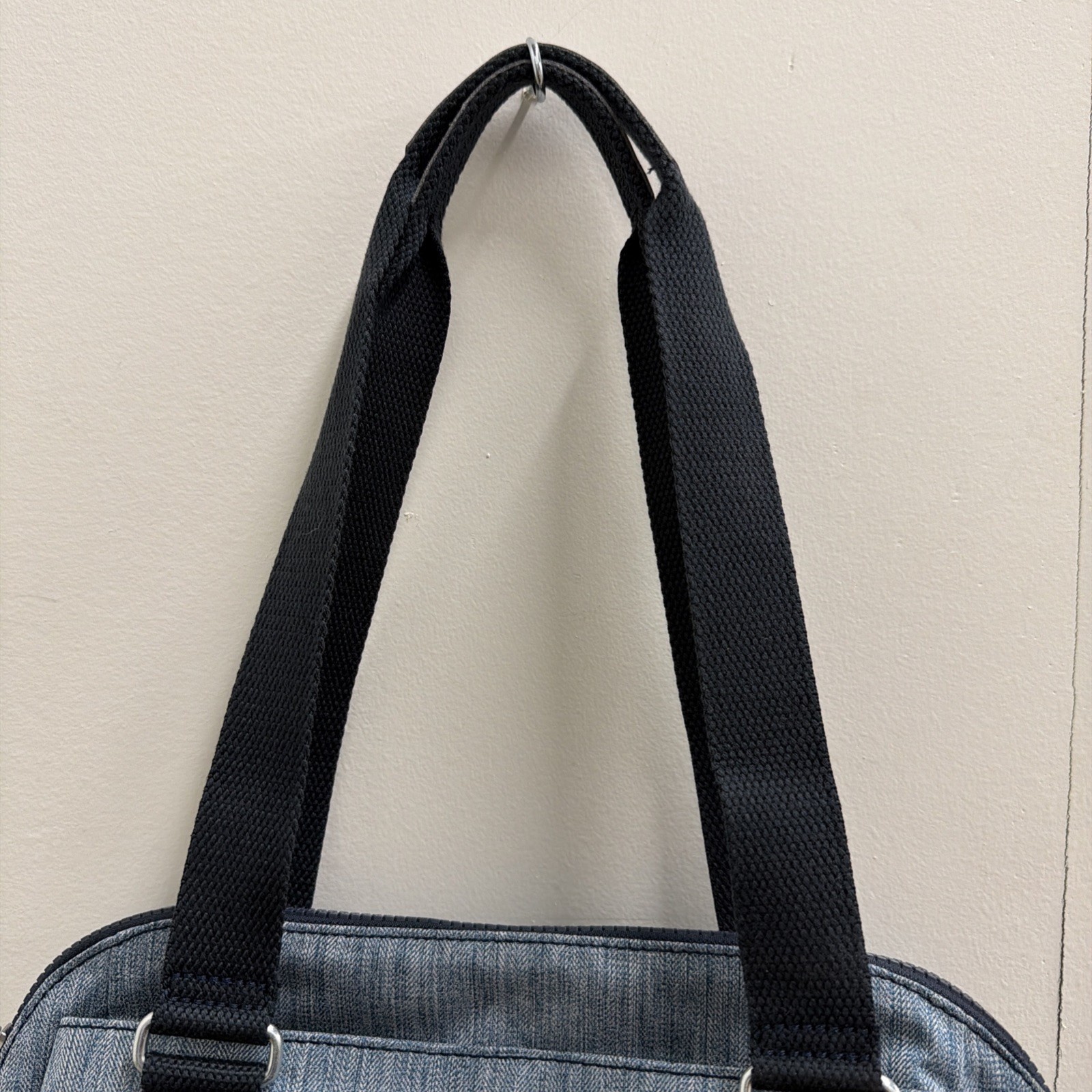 Kipling Felicity Indigo Chambray Double Handle Shoulder Crossbody Bag Purse