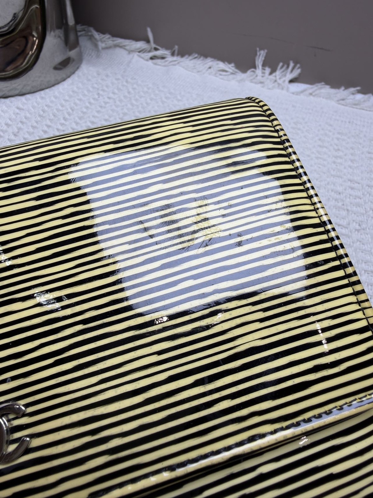Authentic Chanel Patent Leather Yellow Silver-Tone eBay AG
