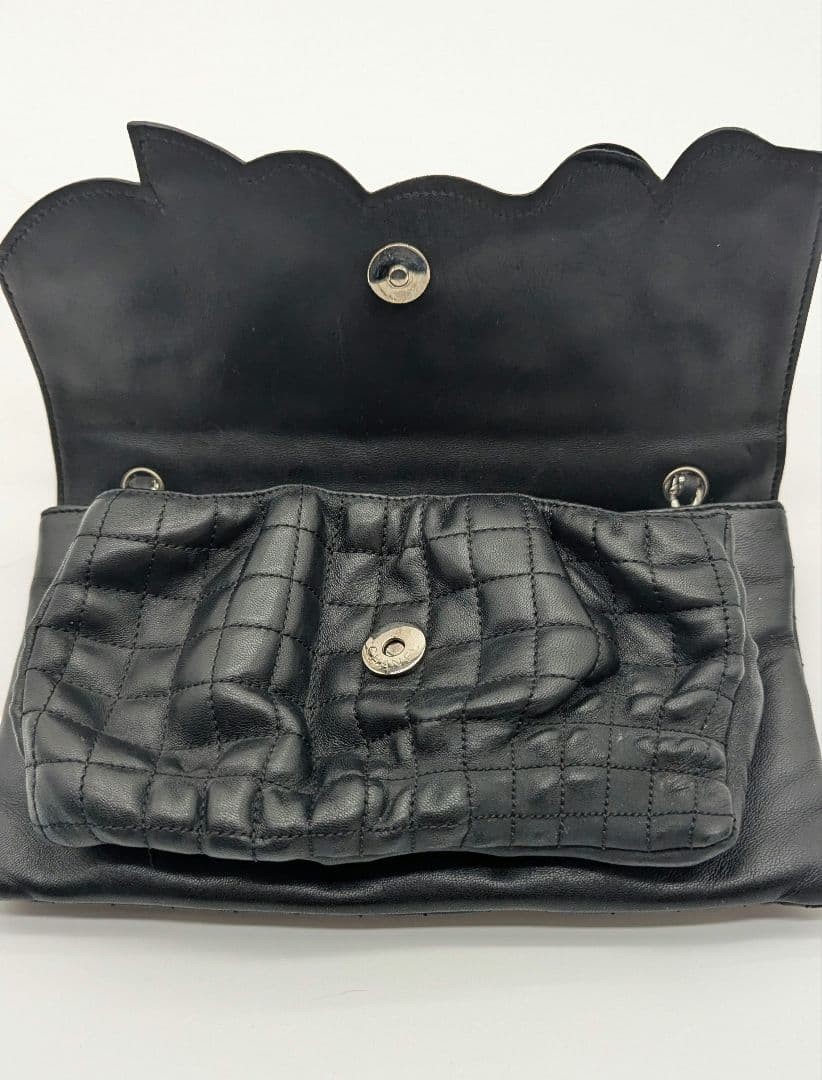Chanel Camellia Chocolate Bar Chain Shoulder Bag