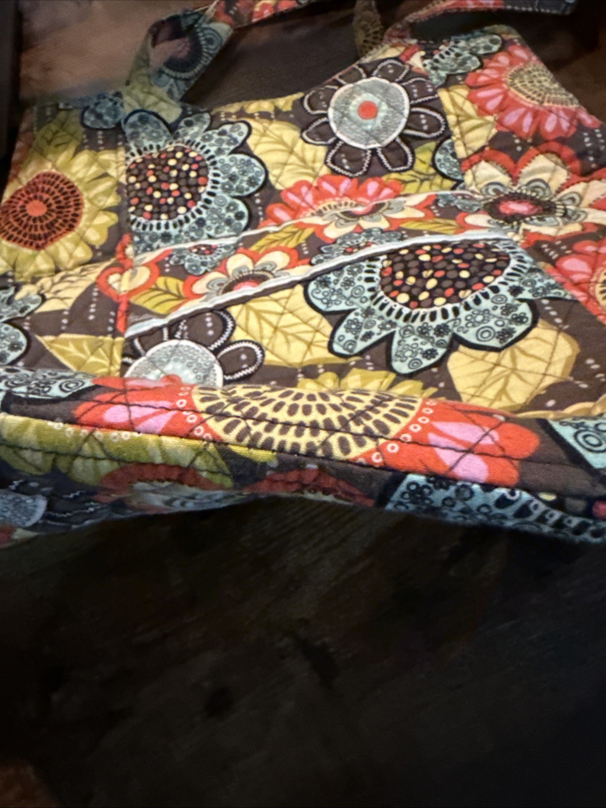 Vera Bradley Flower Shower Large Tote Bag Quilted Floral Purse Retired Hippie