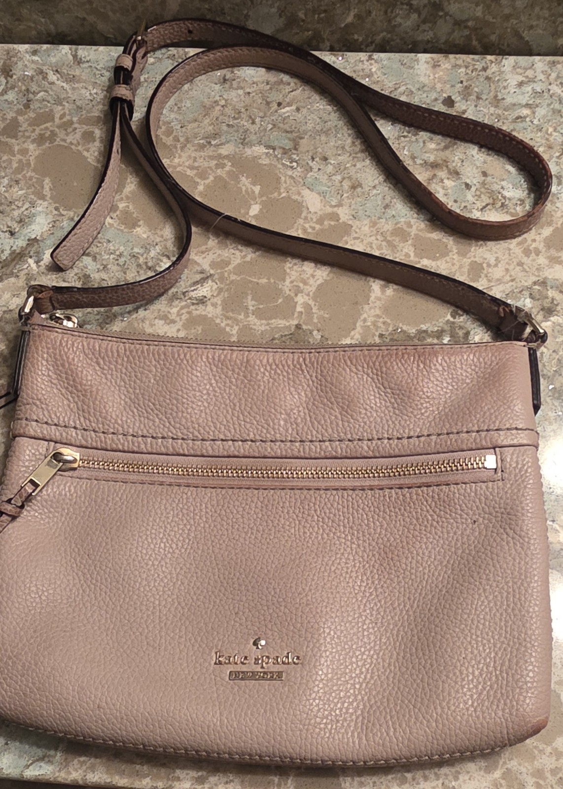 Kate Spade Jackson Street Gabriele Pebbled Leather Crossbody Pink Granite